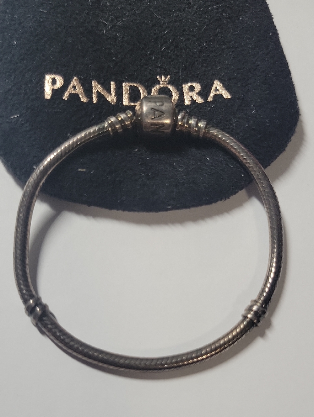 Kids Pandora Silver-Tone Snake Chain Bracelet with Branded Clasp